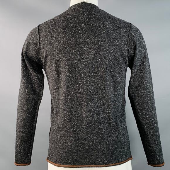 PAUL SMITH Size S Charcoal Grey Black Wool Silk Crew Neck Pullover - Picture 3 of 6